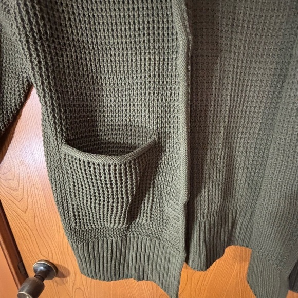 Zenana Outfitters Dk Olive Green Chunky Knit Cardigan - Picture 11 of 16